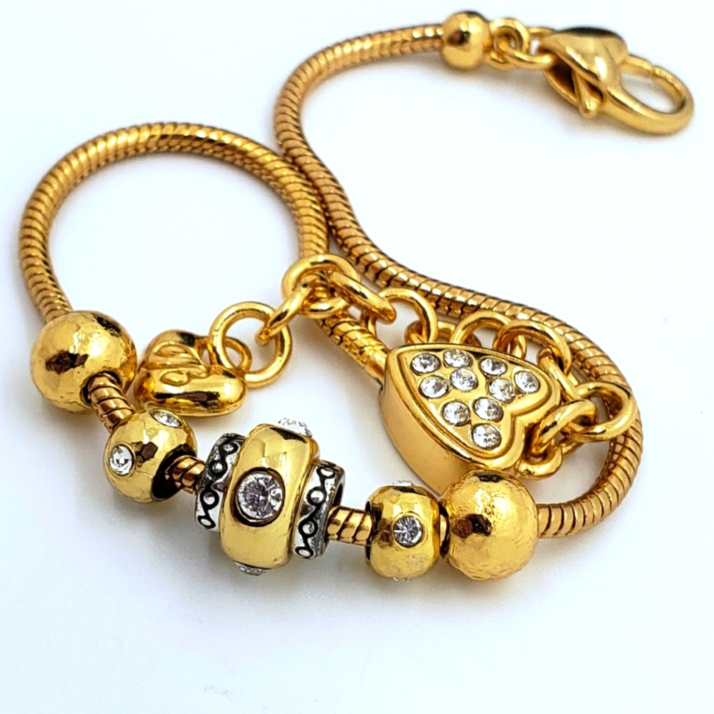 Retired Brighton Mini Charm Bracelet Gold With Charms